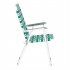  US Direct  2pcs Strip Beach  Chair Steel Pipe Pp Webbing 120kg Folding Beach Chair Light green stripes