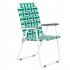 US Direct  2pcs Strip Beach  Chair Steel Pipe Pp Webbing 120kg Folding Beach Chair Light green stripes