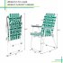  US Direct  2pcs Strip Beach  Chair Steel Pipe Pp Webbing 120kg Folding Beach Chair Light green stripes