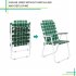  US Direct  2pcs Strip Print Beach  Chair Steel Pipe Pp Webbing 120kg Folding Beach Seat Chair Dark green stripes