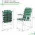  US Direct  2pcs Strip Print Beach  Chair Steel Pipe Pp Webbing 120kg Folding Beach Seat Chair Dark green stripes