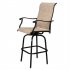  US Direct  2pcs Swivel Bar Chair 360 Degree Rotatable Adjustable Long Service Life Patio Swivel Bar Stool brown
