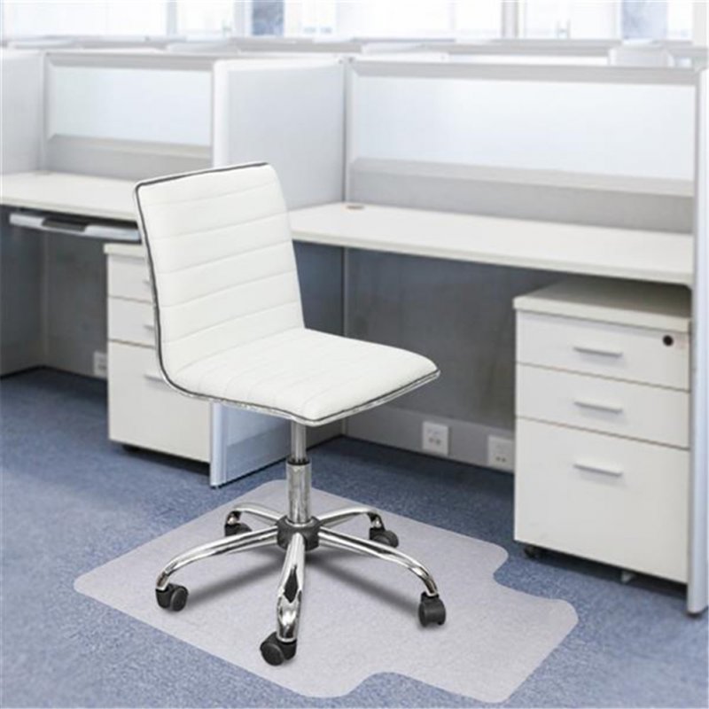 [US Direct] 2pcs Transparent Floor  Protection  Cushion Chair Cushion With Nails 90x120x0.2cm Convex Shape Floor Cover Transparent color