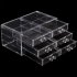  US Direct  2pcs set Transparent Plastic 6 drawer Cosmetic Box Makeup  Case Table Organizer Transparent