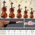  US Direct  3 4 Acoustic Violin With Box Bow Rosin Natural Violin Musical Instruments Children Birthday Present Black