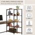  US Direct  3 In 1 Multi     Function  Desk MDF Home Office Computer Desk With 5 layer Storage Rack  Brown