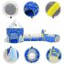  US Direct  3 In 1 Rocket Ship Game Tent Indoor Outdoor Tunnel Ball Pit With Hoop Set For Kids Blue