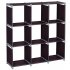  US Direct  3 Layer 9 Compartment Storage  Cube Pvc Brown Convenient Shelf Durable Shelf Brown