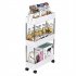  US Direct  3 Layer Ultra Thin Mobile Multi function Slim Storage Cart Suitable For Kitchen Bathroom Laundry Room Narrow Place White