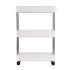  US Direct  3 Layer Ultra Thin Mobile Multi function Slim Storage Cart Suitable For Kitchen Bathroom Laundry Room Narrow Place White