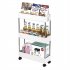  US Direct  3 Layer Ultra Thin Mobile Multi function Slim Storage Cart Suitable For Kitchen Bathroom Laundry Room Narrow Place White