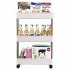  US Direct  3 Layer Ultra Thin Mobile Multi function Slim Storage Cart Suitable For Kitchen Bathroom Laundry Room Narrow Place White