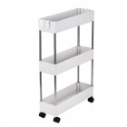 US 3 Layer Ultra Thin Mobile Multi-function Slim Storage Cart Suitable White