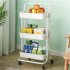  US Direct  3 Layers Metal Storage  Cart Rolling Rack For Kitchen Bedroom Organize milky