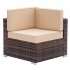  US Direct  3 Pcs Concise Design Weaving Rattan Modular  Sofa  Set 2 Corner Sofas   1 Large Coffee Table Comfortable Stable Sturdy Furniture Supplies As shown