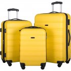 [US Direct] 3 Piece Luggage Set Hardside Spinner Suitcase With Tsa Lock 20