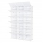 [US Direct] 3 Rows 12-tier Portable Shoe Rack Organizer  40 x 30cm Cube Shoe Cabinet Steel Wire 122 x 32 x 180cm White