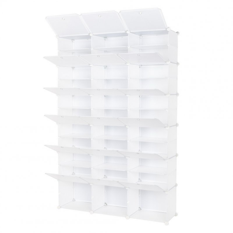 US 3 Rows 12-tier Portable Shoe Rack Organizer Shoe Cabinet