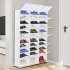  US Direct  3 Rows 12 tier Portable Shoe Rack Organizer  40 x 30cm Cube Shoe Cabinet Steel Wire 122 x 32 x 180cm White