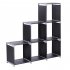 US Direct  3 Tier 6 Cube Storage Rack Steel  Closet Organizer Staircase Organizer DIY Storage Shelf black