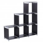 US 3-Tier 6-Cube Storage Rack Steel  Closet Organizer Staircase Organizer DIY Storage Shelf black