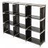  US Direct  3 Tier 9 Cube Storage Rack Steel Staircase Organizer DIY Storage Shelf  Closet Organizer black