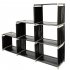  US Direct  3 Tiers 6 Cube Storage  Rack Staircase Organizer Diy Storage Shelf For Toys Books Daily Necessities black