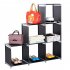  US Direct  3 Tiers 6 Cube Storage  Rack Staircase Organizer Diy Storage Shelf For Toys Books Daily Necessities black