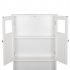  US Direct  3 Tiers Bathroom Cabinet Double Doors Waterproof Space saving Storage Cabinet With Chrome Handle White
