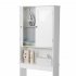  US Direct  3 Tiers Bathroom Cabinet Double Doors Waterproof Space saving Storage Cabinet With Chrome Handle White