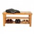  US Direct  3 Tiers Wooden 90cm Bar type Shoes Rack Durable Shoes Storage Rack Wood color