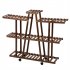  US Direct  3 layer 9 seat Wooden Plant Stand Indoor Outdoor Multi functional Carbonized Corner Plant Shelf With Wheels Brown