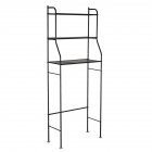 [US Direct] 3-tier Bathroom Storage  Rack For Towels Toiletries Toilet Organizer With High Foot black