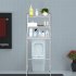  US Direct  3 tier Bathroom Storage  Rack For Towels Toiletries Toilet Organizer With High Foot white