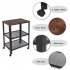  US Direct  3 tier Organizer  Mart For Kitchen Living Room Furniture With Wood Finish Top Wheel Locks black