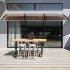  US Direct  300x96cm Window Door Awning Sun Shade Panel Home Application Front Rear Aluminum Strips Patio Canopy brown board