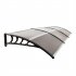  US Direct  300x96cm Window Door Awning Sun Shade Panel Home Application Front Rear Aluminum Strips Patio Canopy brown board