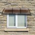  US Direct  300x96cm Window Door Awning Sun Shade Panel Home Application Front Rear Aluminum Strips Patio Canopy brown board