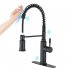  US Direct  304 Stainless Steel Kitchen  Sink  Faucet  360 degree Rotatable Single Handle Operation Faucets With Dual Mode Pull Down Sprayer Black