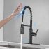  US Direct  304 Stainless Steel Kitchen  Sink  Faucet  360 degree Rotatable Single Handle Operation Faucets With Dual Mode Pull Down Sprayer Black
