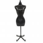 [US Direct] 30cm Mini Mannequin Dress Clothes Gown Model Stand for Doll Display Holder black
