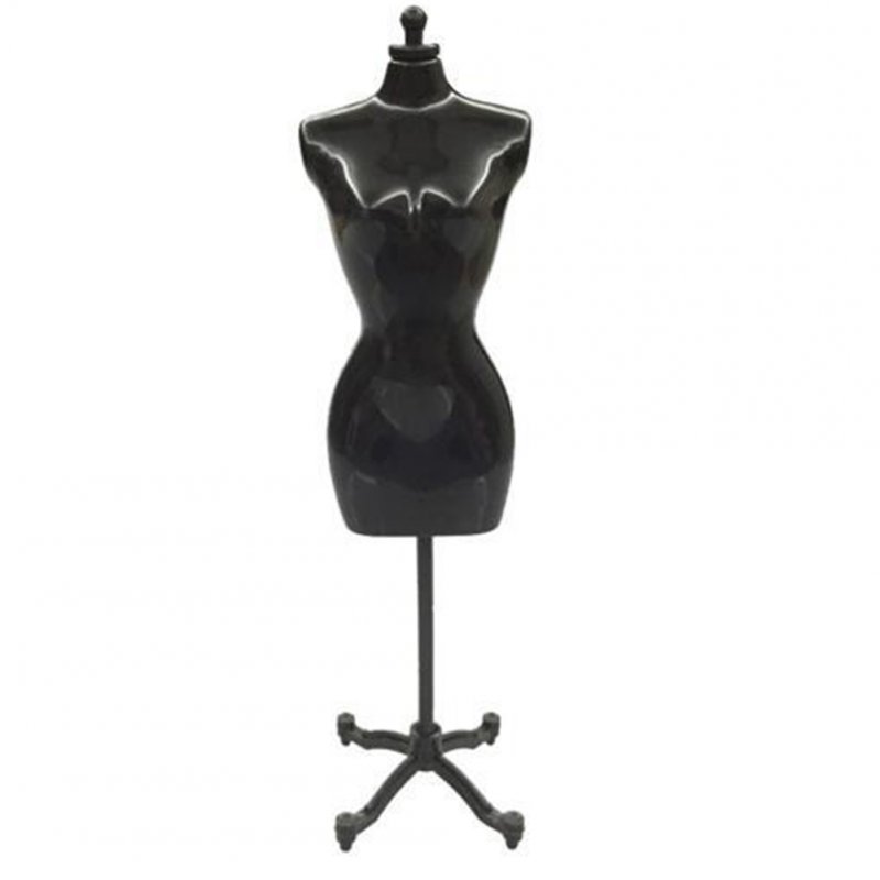 US 30cm Mini Mannequin Dress Clothes Gown Model Stand for Doll Display Holder black