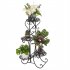  US Direct  32 3  Plant Stand 4 Potted Metal Shelves Corner Plant Shelf For Decorating Garden Patio Deck Farmhouse round