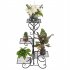 US Direct  32 3  Plant Stand 4 Potted Metal Shelves Corner Plant Shelf For Decorating Garden Patio Deck Farmhouse round