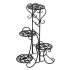  US Direct  32 3  Plant Stand 4 Potted Metal Shelves Corner Plant Shelf For Decorating Garden Patio Deck Farmhouse round