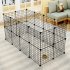  US Direct  32pcs 2 layer Pet Playpen Portable Indoor Metal Wire Easy To Assemble Fence Pet Supplies black