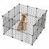  US Direct  32pcs 2 layer Pet Playpen Portable Indoor Metal Wire Easy To Assemble Fence Pet Supplies black