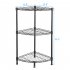  US Direct  350 X 350 X H800 3 Tier Corner  Shelf Rustic Display Storage Shelves For Bedroom Living Room Office Kitchen  black