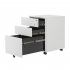  US Direct  39cm  Movable Storage Cabinet With Three Side pull  Drawers File Cabinet Business Furniture For Home Office white