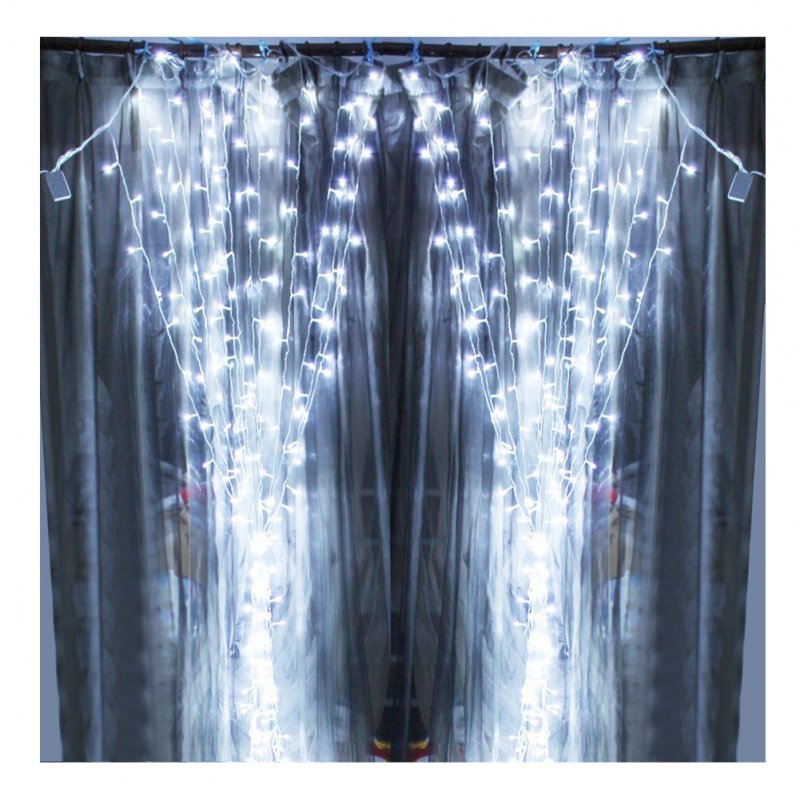 US 3Mx3M 300 LED Outdoor String Light Curtain Light for Christmas Xmas Wedding Party Home Decoration-US Warm White